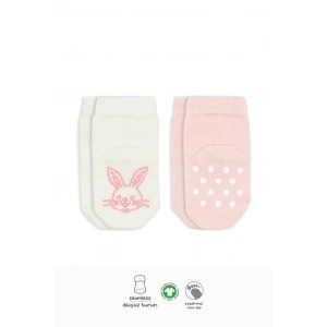 NessiWorld Hayvan Figürlü Kaymaz Soket Çorap 2Li BS10104 Pembe Ekru(ADET FİYATIDIR)
