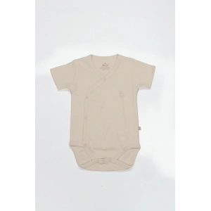 NessiWorld Organik Natural Basic Style Kruvaze Yarım Kol Body BS17101 Bej