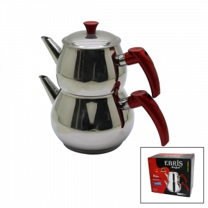 Orta Boy Küre Çelik Çaydanlık Seti Üst: 1lt - Alt: 1.60lt (5148)