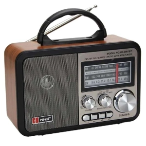 Orta Boy Retro, Nostaljik, Ahşap Tasarım Bluetooth Hoparlörlü, Şarjlı, Taşınabilir Fm/am Destekli Radyo Ns-8897 (5148)