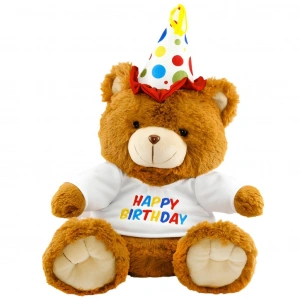 Timion Oturan Happy Birthday Peluş Ayı 40cm