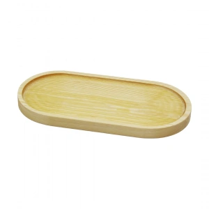 Oval   Açık Renk=sade  Ahşap Yağdanlık Altlık  25x12.5cm (5148)