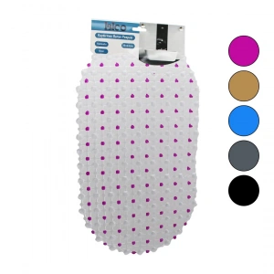 Oval - Eko Pvc +vantuz Desen - Şeffaf Renkli 122pcs Vantuz Kaydırmaz Banyo - Küvet Paspas 33x61cm (5148)