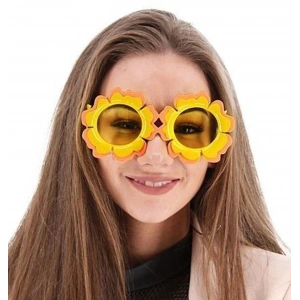 Papatya Şekilli Turuncu Sarı Renkli Hawaii Konsept Parti Gözlüğü 15x7 cm (5148)