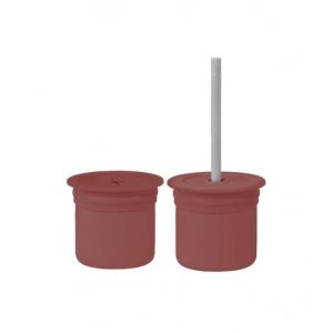 Timion Ham+Hüp Pipetli Silikon Bardak Seti Velvet Rose / Powder Grey