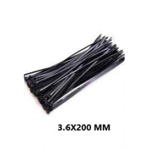 PLASTİK ÇIRT KELEPÇE 100 PARÇA SİYAH 3.6X200MM. (5148)