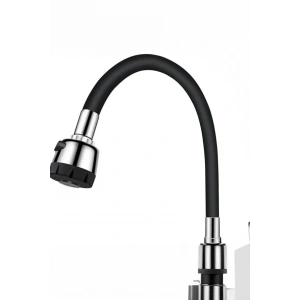 Renkli Silikonlu Oynar Başlıklı 2 Fonksiyonlu Spiral Musluk Başlığı - Siyah (5148)