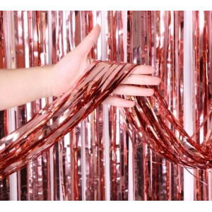 Rose Gold Püsküllü Kapı Perdesi - Parti, Bekarlığa Veda, Doğum Günü 1x2 m