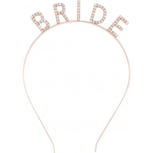 Rose Gold Renk Bekarlığa Veda Kristal Taş Bride Tacı İthal 16x10 cm