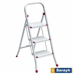 Timion Saraylı Pratik Metal Merdiven Beyaz 3 Basamaklı