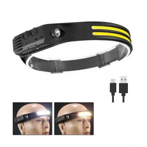 Sensörlü Far Cob Led Far Şarj Edilebilir Kafa Feneri 18650 Dahili Pil Açık Hava Balıkçılık Kamp Baş Feneri Fener (5148)