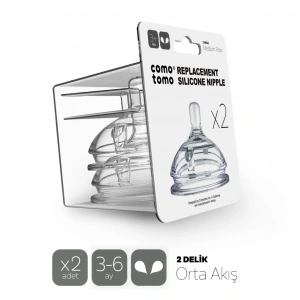 Silikon 2Li Biberon Emziği Orta Akış 3-6 Ay