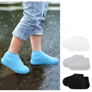 Silikon Ayakkabı Kılıfı Kaymaz Su Kir Geçirmez   L Beden Siyah (5148)