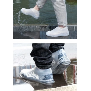 Silikon Ayakkabı Kılıfı Kaymaz Su Kir Geçirmez  M Beden Beyaz (5148)