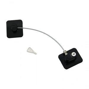 Siyah Plaka   Halatlı  Emniyet Kilit  5x6cm Yapışkanlı Montaj=2pcs Plaka   Halat=18.8cm (5148)