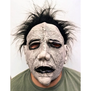 Siyah Saçlı Michael Myers Lateks Yüze Tam Yapışan Et Maske Korku Maskesi (5148)