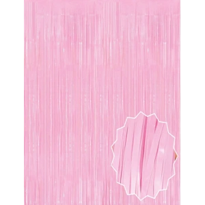 Soft Pembe Püsküllü Kapı Perdesi - Parti, Baby Shower, Cinsiyet Partisi 1x2 m (5148)