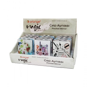 Sulu Simli Kapaklı Dikdörtgen Cep Makyaj Aynası (5148)