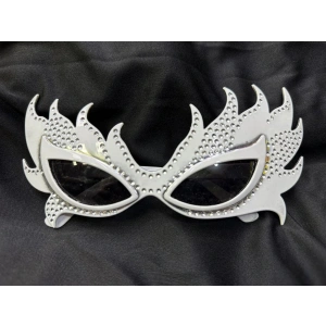 Taşlı Göz Kamaştıran Gecenin Yıldızı Beyaz Parti Alev Gözlük