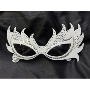 Taşlı Göz Kamaştıran Gecenin Yıldızı Beyaz Parti Alev Gözlük (5148)