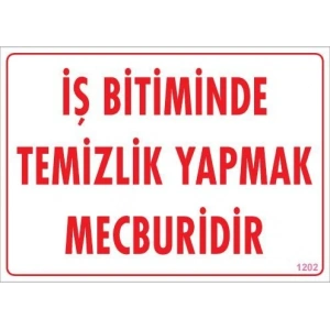 Timion Temizlik Düzen Uyarı Levhası 25X35 Kod:1202