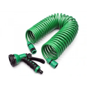 Timion 15 Metre Spiral Hortum + 4 Fonksiyonlu Özel Sulama Tabancası (5148)