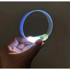 Timion 3 Modlu Pilli LED Işıklı Esnek Parti Bilekliği Beyaz (5148)