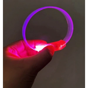 Timion 3 Modlu Pilli LED Işıklı Esnek Parti Bilekliği Pembe (5148)