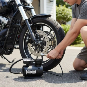 Timion 300 PSI Güçlü Taşınabilir Hava Kompresörü–Araba, Motosiklet, Bisiklet ve Top Şişirme İçin Çakmaklıklı Lastik Şişirme Pompası (5148)