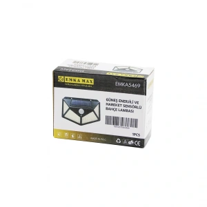 Timion 4 AÇILI   SOLAR - HAREKET SENSÖRLÜ  APLİK DUVAR LAMBASI  DIŞ MEKAN   9.5 X 13.5CM (5148)