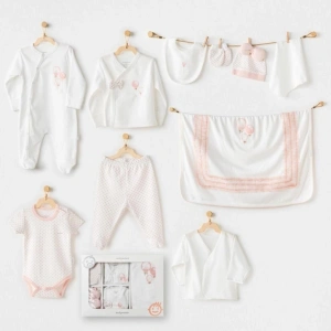 Timion AC25551 Newborn Set Pınk Baloons 10Lu Hastane Çıkışı Ekru
