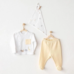 Timion AC25807 Side Snap Set Little King 3Lü Zıbın Set Yellow