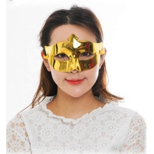 Timion Altın Renk Kostüm Partisi Ekstra Parlak Balo Maskesi 15x10 cm (5148)