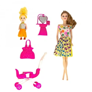 Timion Anlily Bebek Arabalı Aksesuarlı Oyuncak Bebek