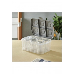 Timion Bardak Taşıma Kutusu Şeffaf - 6 Bardak Kapasiteli Piknik Kutusu (5148)
