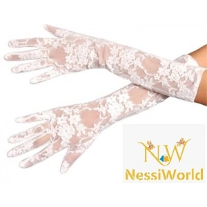 Timion Beyaz Renk Orta Boy Dantelli Eldiven