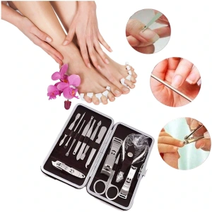 Timion Çantalı Manikür Pensi Profesyonel ve Manikür Pedikür Seti 13 Parça Tırnak Eti İtici Ve Cımbız (5148)