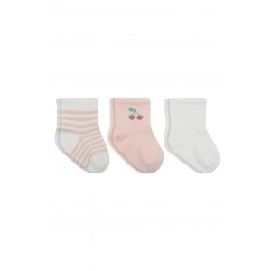 Timion Cherry Girl 3lü Penye Soket Çorap 10138 Ekru