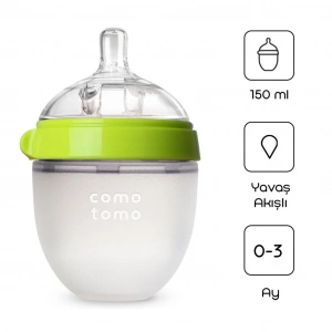 Timion Comotomo Antikolik Silikon Biberon 150 ml 0-3 Ay Yeşil