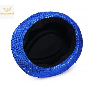 Timion Disko Star Mavi Payetli Fötr Şapka Yetişkin Boy