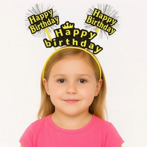 Timion Doğum Günü Kutlaması İçin Sarı Taç – Işıltılı Yazılı Parti Tacı (5148)