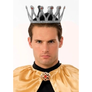 Timion Gümüş Renk Çocuk ve Yetişkin Uyumlu Kral Tacı (5148)