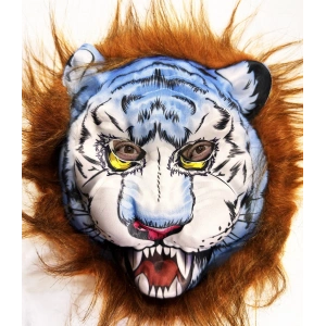 Timion Kahverengi Saçlu Köpek Kurt Kaplan Maskesi Mega Peluş 34 No (5148)