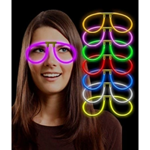 Timion Karanlıkta Parlayan Fosforlu Glow Gözlük Fosforlu Renkli Gözlük 6 Adet (5148)