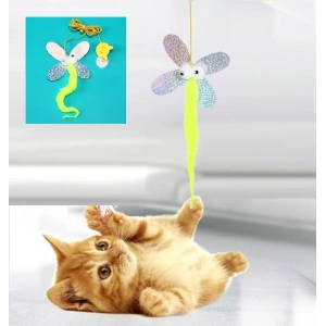 Timion Kelebek Model Elastik Kendinden Yapışkanlı Kedi Oyun Oltası (5148)