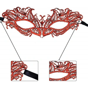 Timion Kırmızı Dantel Masquerade Maskesi 5 No (5148)