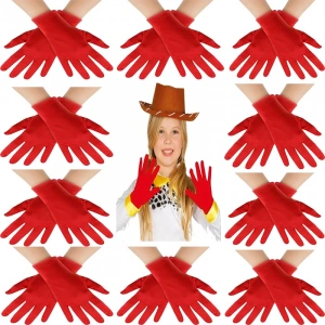 Timion Kırmızı Renk Likralı 23 Nisan 29 Ekim 19 Mayıs Gösteri Bando Eldiveni 10 Çift ( 20 Adet ) (5148)