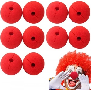 Timion Kırmızı Renk Sünger Palyaço Burnu Takma Burun 10 Adet (5148)