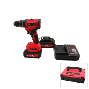 Timion KÖMÜRSÜZ 36V - DARBELİ KIRMIZI ŞARJLI - YEDEK BATARYA - 5.0Ah PROF.MATKAP SETİ ÇANTALI F-136 (5148)