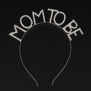 Timion Kristal Taşlı Gümüş Renk Mom to Be Tacı Anne Tacı (5148)